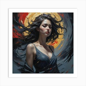 Woman With Long Hair 3 Art Print