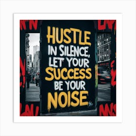 Hustle In Silence Let Your Success Be Your Noise Art Print