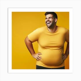 Happy Fat Man Art Print