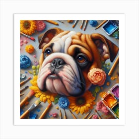 Bulldog Artist Art Print