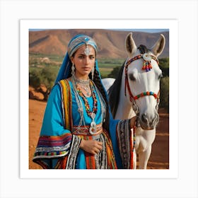 Woman Moroccan In Traditional Dress Amazigh Art Print