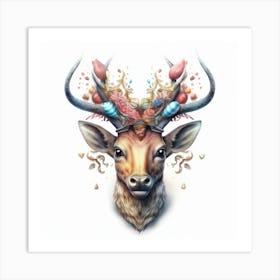 Deer Head Art Print