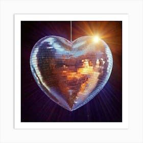 Firefly Vibrant Heart Shaped Disco Ball Floating In Light 19363 (2) Art Print