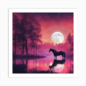 Horse In The Forest Art Print