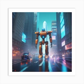 Robot In The City 53 Art Print