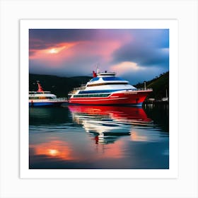 Sunset On A Cruise Ship 10 Art Print
