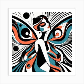 Bold Butterfly Woman Abstract VI Art Print