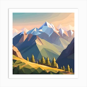 Low Poly Landscape Art Print