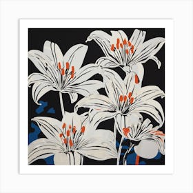 163606 Lunar Lilies, Serigraph On Fabric, Squeegee Techni Xl 1024 V1 0 1 Art Print