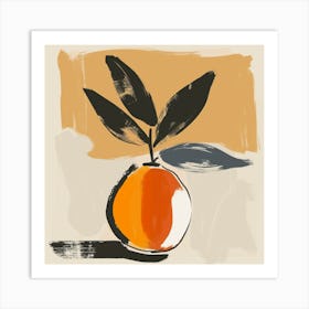 Orange On Muted Background Art Print