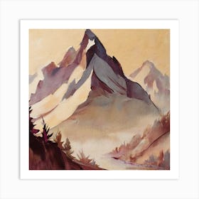 Firefly An Illustration Of A Beautiful Majestic Cinematic Tranquil Mountain Landscape In Neutral Col 2023 11 23t001712 Art Print