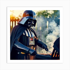 Darth Vader Grilling Art Print