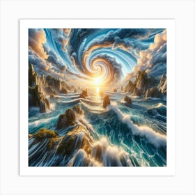 Spiral Ocean 1 Art Print