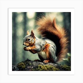 Squirrel Hd Wallpaper Art Print