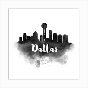 Watercolor Dallas Skyline Art Print