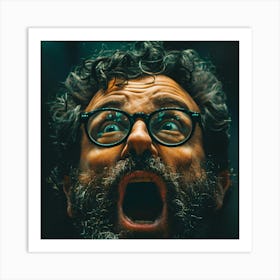 Man With Glasses And Beard Art Print