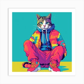 Cat In Sneakers Art Print