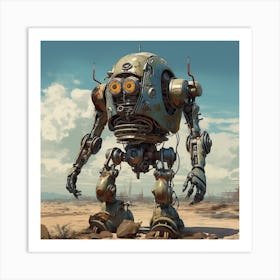 Robot In The Desert 3 Art Print