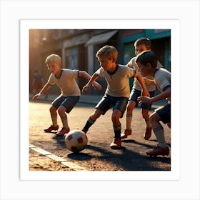 Children Playing Soccer 1 Art Print