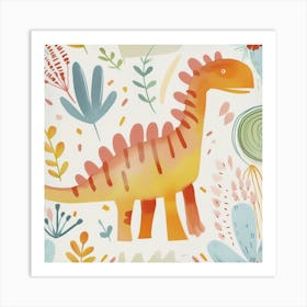 Cute Spinosaurus Dinosaur Watercolour Style 3 Art Print