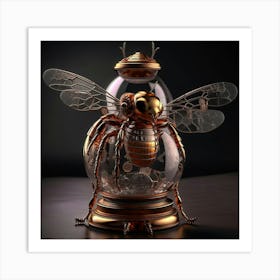 Bee In Glass Jar Art Print