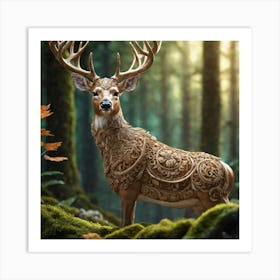 Deer In The Forest 89 Art Print