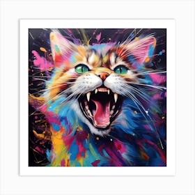 Splatter Cat Art Print