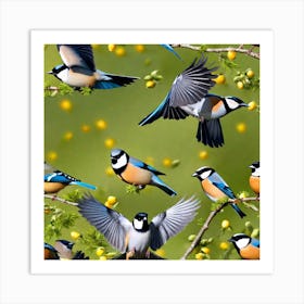 Birds On A Branch 1 Art Print