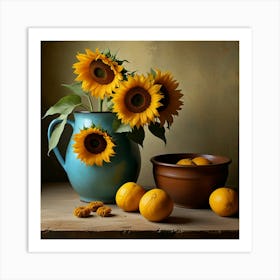 Default Sunflower Still Life Art 0 Art Print