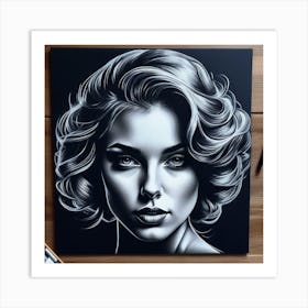 Black And White Portrait Of A Woman 6 Art Print