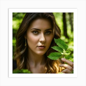 Portrait Of A Woman In The Forest Art Print