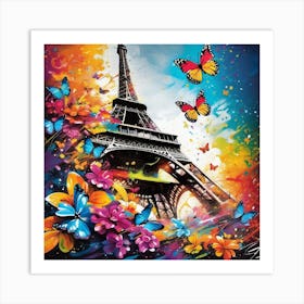 Paris With Butterflies 103 Art Print