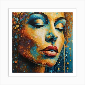 Woman With Blue Eyes Art Print