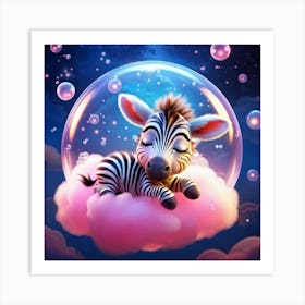 Dreaming Zebra Art Print