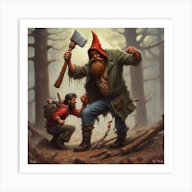 Gnome In The Woods Art Print