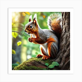 Squirrel In The Forest 381 Art Print