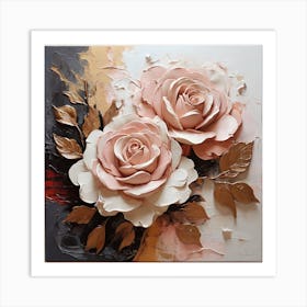 Large cream rose flower Art Print