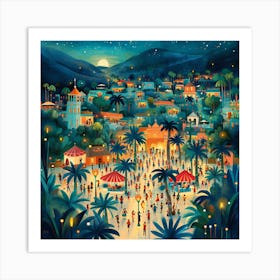 California At Night Art Print