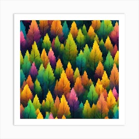 Colorful Trees Art Print