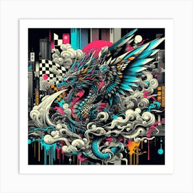 Dragon In The Sky 3 Art Print