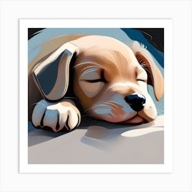 Puppy Sleeping Art Print