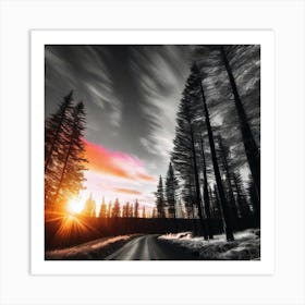 Sunset Road 1 Art Print