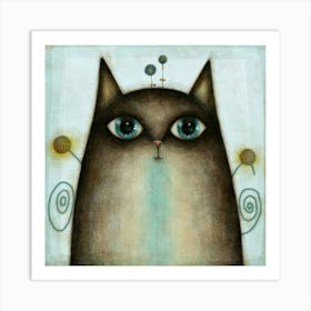 Cat With Blue Eyes Art Print