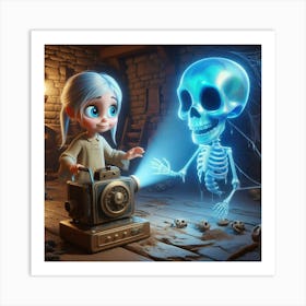 Are you real, Glowing Skeleton? Art Print