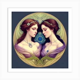 Two Sisters ai art Art Print