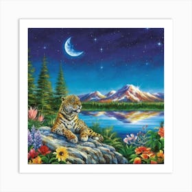 Tiger At Night Art Print