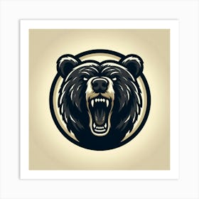 Grizzly Bear Logo Art Print