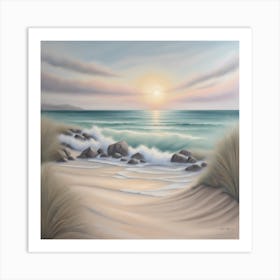 Sunset On The Beach Art Print