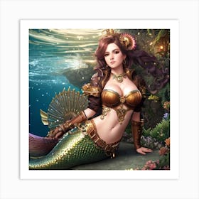 Steampunk Mermaid 6 Art Print