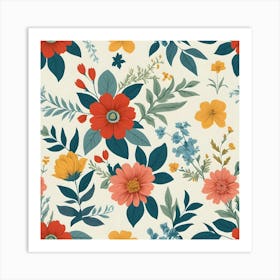 Floral Pattern 47 Art Print